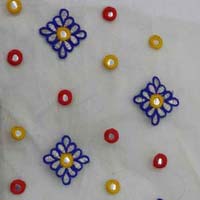 Embroidered Dupioni Fabric