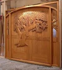 carved wooden door