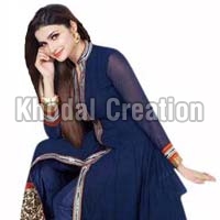 Blue colored Anarkali Suit