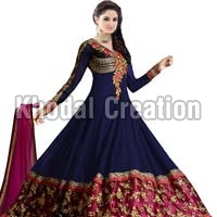 Fancy Blue Colored  Anarkali Suit