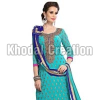 SkyBlue Colored Designer Straight Salwar Suit