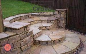 SANDSTONE GARDEN CIRCULAR PAVING