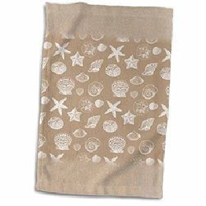 Light Brown Printed Hand Towels