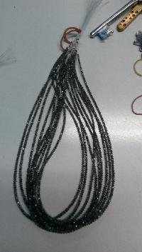 Black Polished Cut Diamond Beads