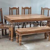 DINING TABLE WITH 4 CHAIR & 1 BENCH