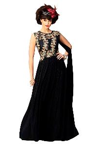 Embroidered Semi Stitched Gown