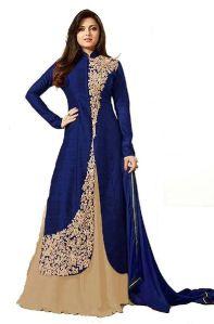 Designer Blue Banglori Silk Un-Stitched Dress material MFD-35