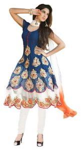 Designer Blue Colour Partywear Unstitched Dress Material With Embroidered Work MFD-25