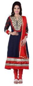 Partywear Unstitched Dress Material With Embroidered Work MFD-7