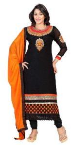 Partywear Unstitched Dress Material With Embroidered Work MFD-4