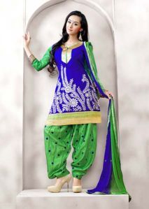 Embroidered Un-stitched Patiyala Dress