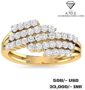 Golden Designer Diamond Ring