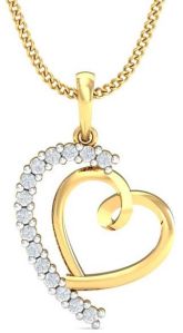 Heart In Heart Designed Diamond Pendant