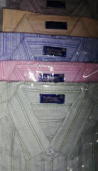 Mens Khadi Cotton Striped Shirts