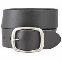 Black Single Textured Leather Belt