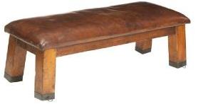 Jockeys Style Leather Ottoman