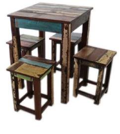 Reclaimed Table with Stools