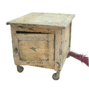 Rustic Bedside on Wheels