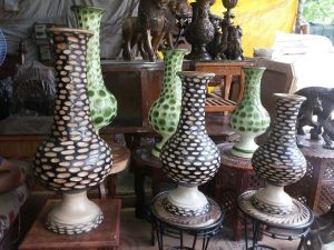 wooden carved stools