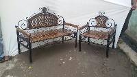 Wrought Iron Wooden Sofa Chair