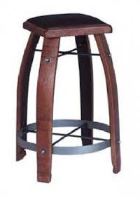 Iron Stool with Leather Top