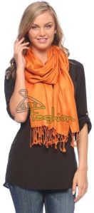 Womens Dark Orange Viscose Shawls