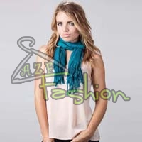 Womens Dark Turquoise Viscose Shawls