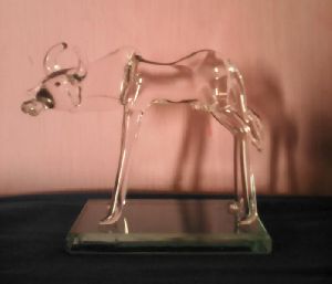Glass Cow Statue