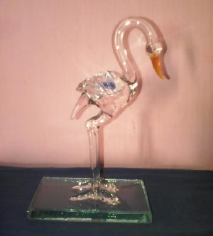 Glass Swan Statue