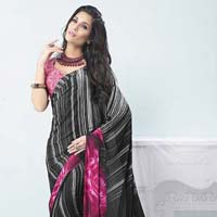 Radhika Fibers Black Crepe Silk Saree