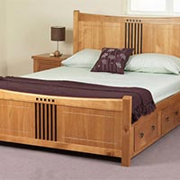 teak wood double bed