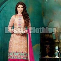 Beige Chanderi Designer Suit