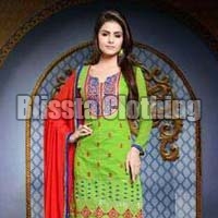 Chanderi Green Designer Suit