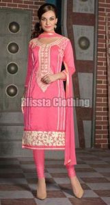 Pink Chanderi Designer Suit