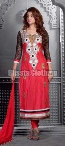 Red & Black Glaze Embroidered Suit