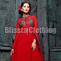 Red Georgette Anarkali Suit