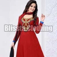 Red Party Wear Anarkali Suit