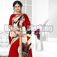 embroidered printed saree