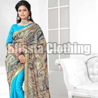 Printed Embroidered Saree