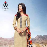 Pakistani Lawn Cotton Long Dress Material