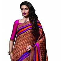 Multicolor Silk Printed Saree