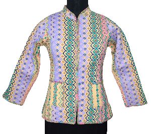 S Vintage Kantha Ethnic Reversible Jacket