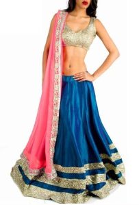 Designer lehenga choli with BlueColor Lahenga and Net Fabric - 9208