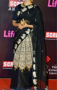 Georgette designer saree with Black color