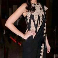 Georgette designer saree with Black color