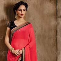 Latest Stylish georgette designer saree with Black color - 9453