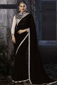 Latest Stylish georgette designer saree with Black color - 9450B