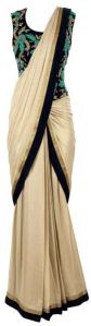 Georgette Designer Saree with Cream Color