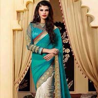 Georgette Designer Saree with Cream Color