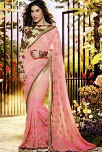 Georgette Designer Saree with Pink Color